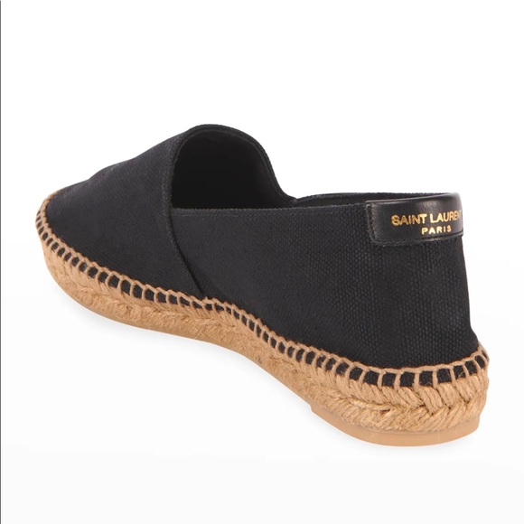 SAINT LAURENT Signature Canvas Flat Espadrilles SZ 38 - Picture 2 of 3
